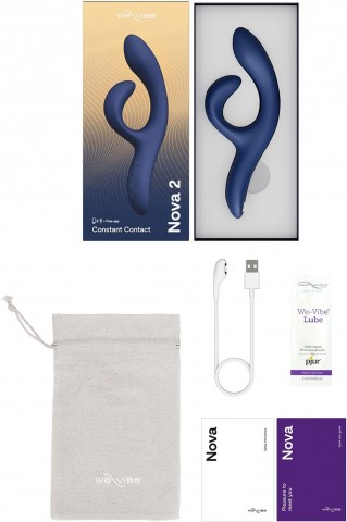 Вибратор для пар WE-VIBE Nova 2 синий,силикон,21,7 см. 