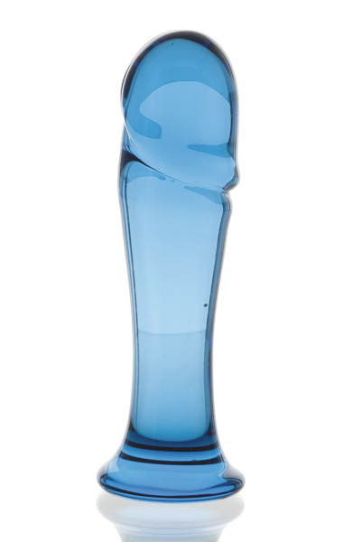 Анальная втулка Sexus Glass, стекло, синий, 13 см