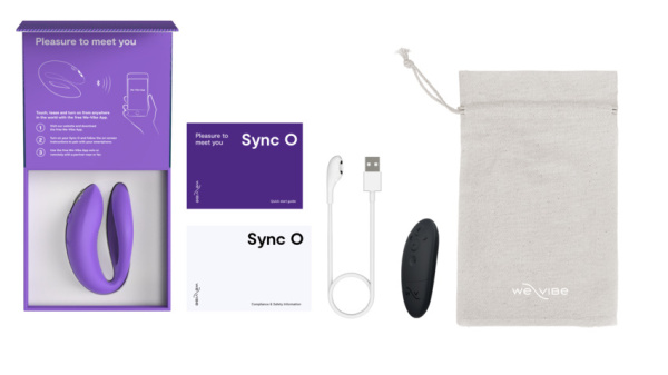 Вибратор для пар WE-VIBE Sync O пурпурный,силикон,8 см.