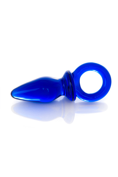 Анальная втулка Sexus Glass, стекло, синяя, 14 см, Ø 3,5 см