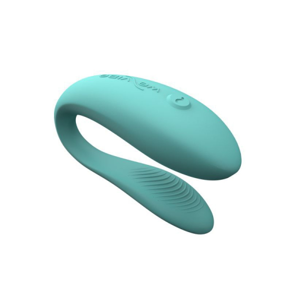 Вибратор для пар WE-VIBE Sync Lite бирюзовый,силикон,7,5 см.