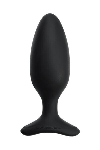 Анальная втулка Lovense Hush 2 (M), силикон, черная, 12,1 см