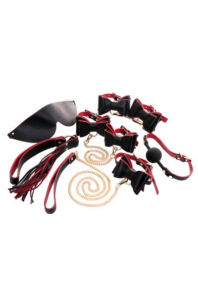 Бондажный набор TOYFA Theatre Bow-tie, PU-кожа, черный