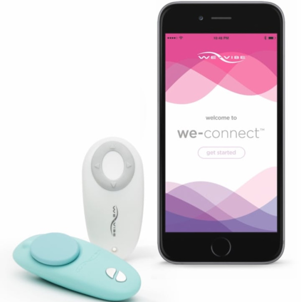 Вибратор для стимуляции клитора в трусики WE-VIBE Moxie мятный,силикон,8,5 см.