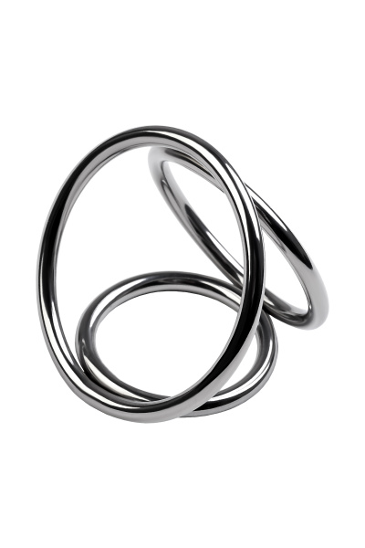 Бондаж для пениса,TOYFA Metal, металл,серебристое, 3,5 см / 4,5 см / 5 см