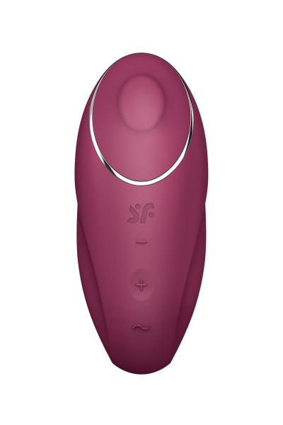 Вибромассажер Satisfyer Tap & Climax 1, силикон, бордовый, 11 см