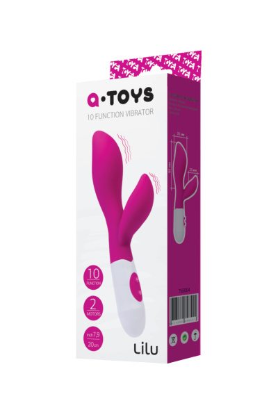 Вибратор с клиторальным стимулятором TOYFA A-Toys  LILU, силикон, розовый, 20 см