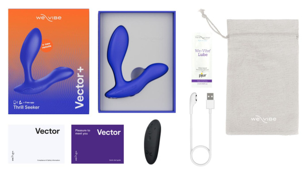 Массажер простаты WE-VIBE Vector голубой,силикон,10,9 см.