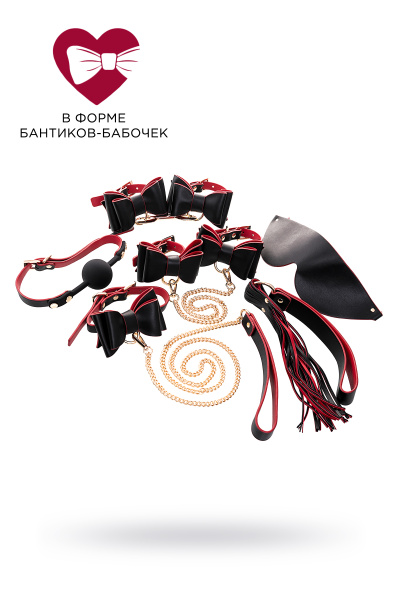 Бондажный набор TOYFA Theatre Bow-tie, PU-кожа, черный
