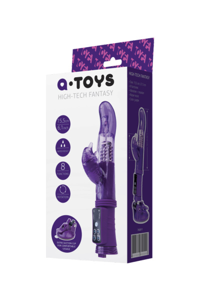 Вибратор на присоске TOYFA A-Toys,  фиолетовый 10 см. Ø 3