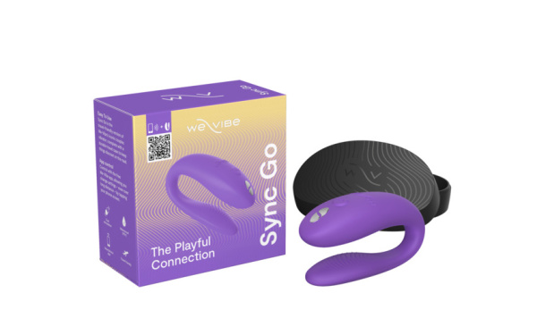 Вибратор для пар WE-VIBE Sync Go фиолетовый,силикон,7,5 см.