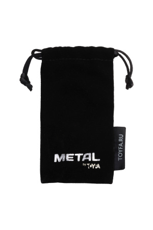 Анальная втулка TOYFA Metal,серебристая,с кристаллом цвета сапфир, 7,2см, Ø 2,9см, 130 г