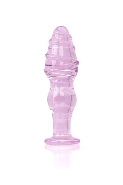 Анальная втулка Sexus Glass, стекло, розовая, 13,5 см, Ø 4 см