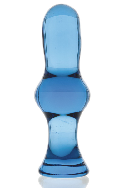 Анальная втулка Sexus Glass, стекло, синяя, 13,5 см, Ø 4,5 см
