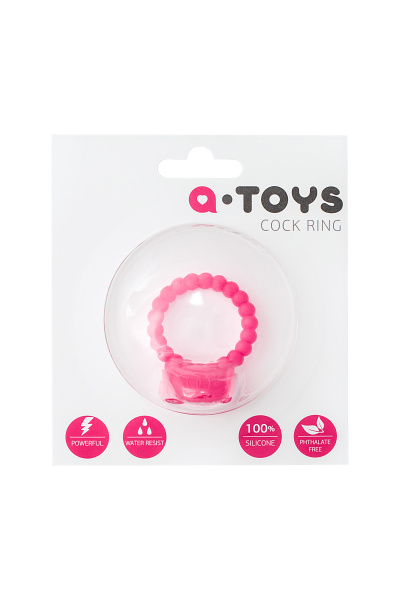 Эрекционное кольцо на пенис TOYFA A-Toys , силикон, розовый, Ø3,5 см