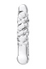 Двусторонний фаллоимитатор Sexus Glass, стекло,  прозрачный, 16 см