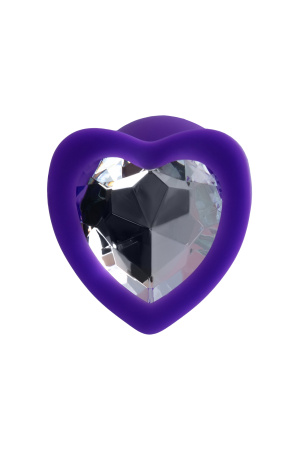 Анальная втулка TODO BY TOYFA DIAMOND HEART, силикон, фиолетовая, 7 см, Ø 2 см